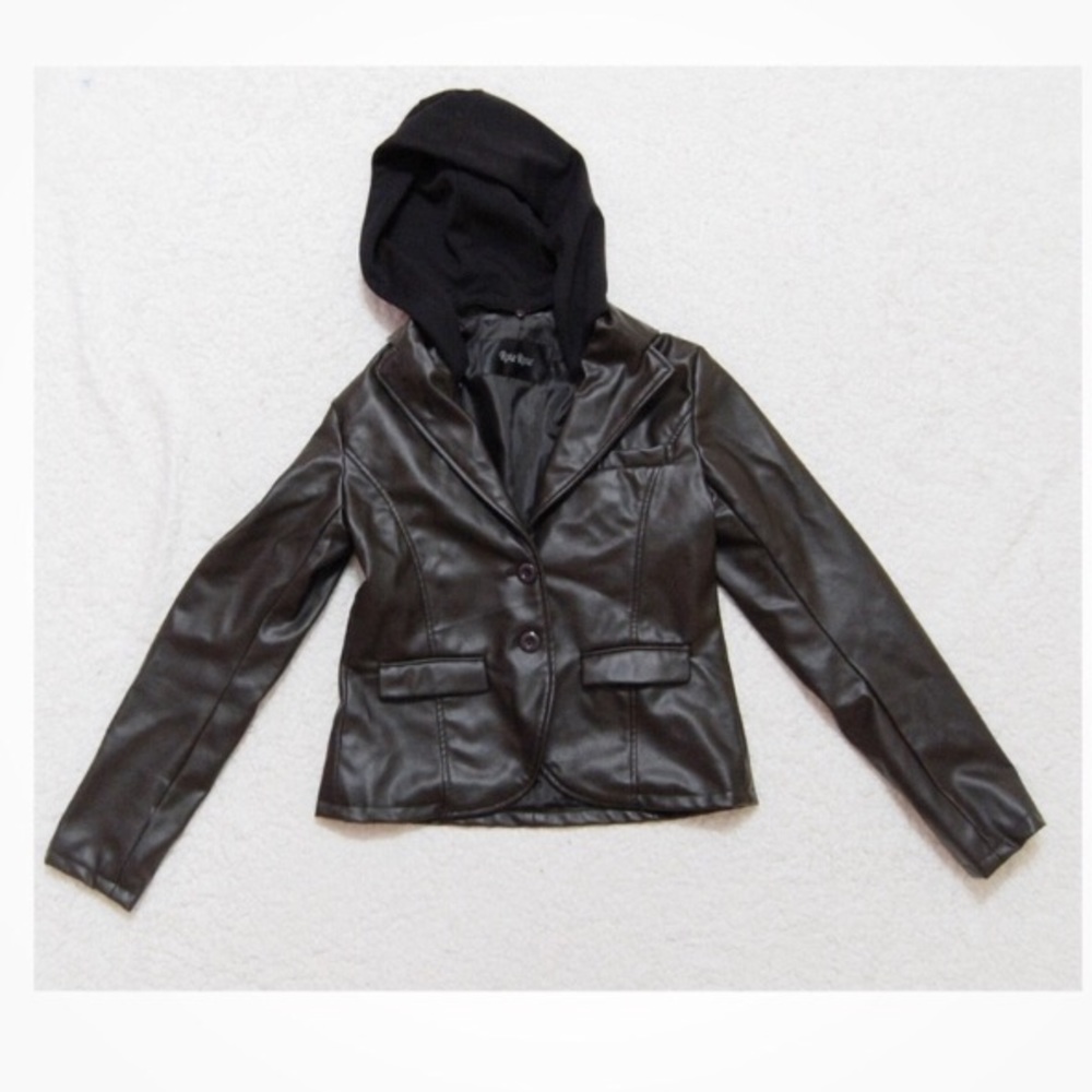 Rote rose faux leather vegan jacket